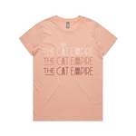 The Cat Empire Pale Pink Triple Stacked Logo T-shirt (Women's Size Based)